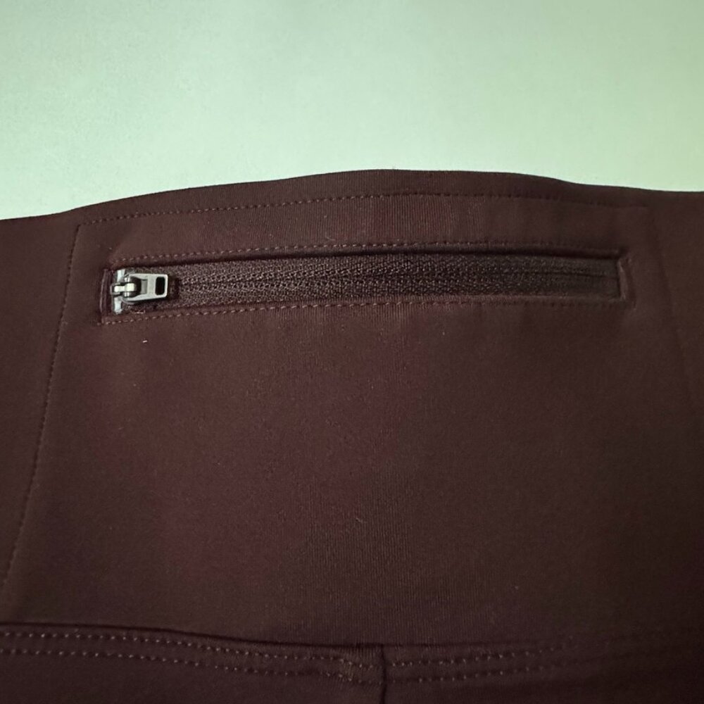 Y-3 Womens M Full Length Leggings Adidas Burgundy Wine Yohji Yamamoto Athletic - Picture 4 of 9